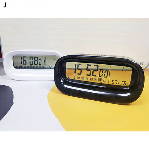 탁상 디지털 온습도계 시계(블랙)