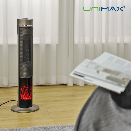 유니맥스 벽난로형 전기히터 기계식 온풍기 2100FG